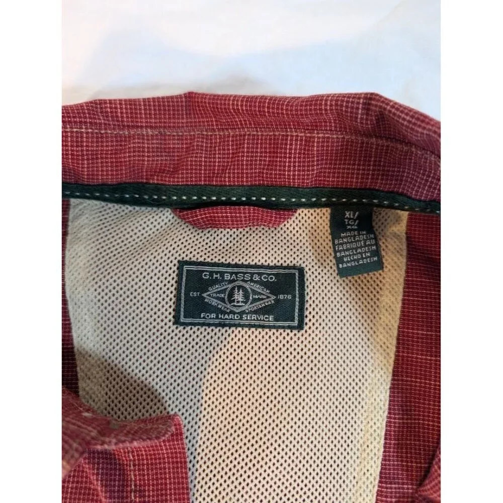 G. H. BASS & CO Red Button Front Shirt, Men's Size XL O20